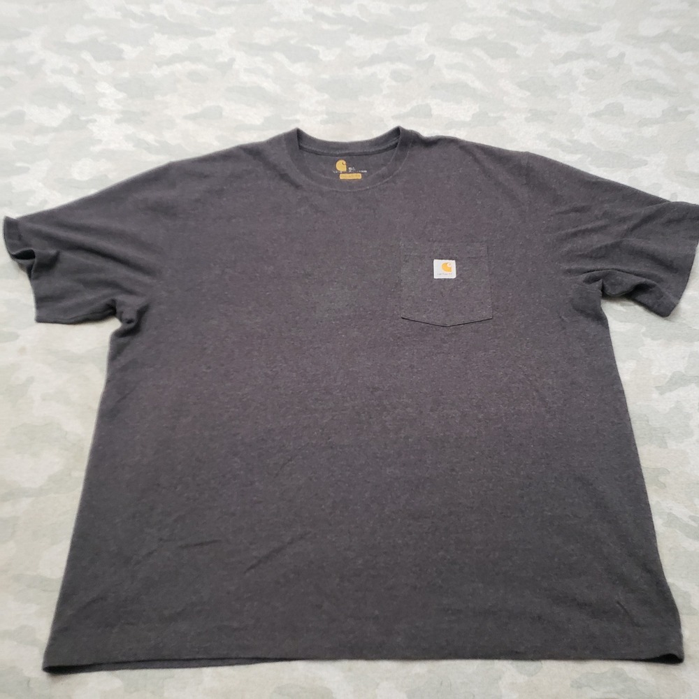 Carhartt Shirt Mens 2XL Gray Pocket Tee Short Sleeve Workwear Outdoors